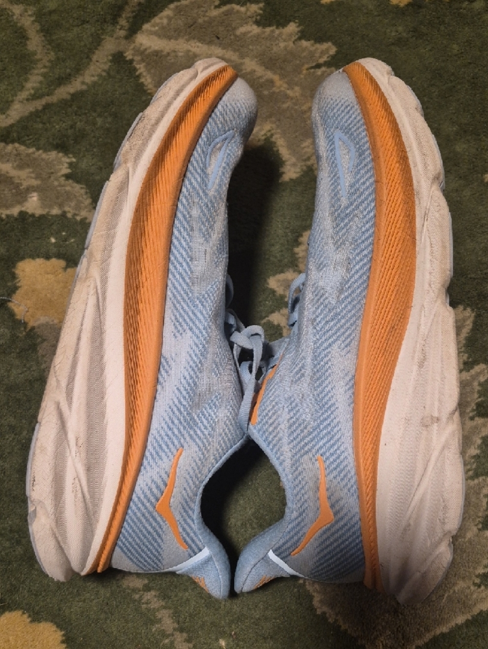 Hoka Light Blue and Orange Men's Running Sneakers - Picture 7 of 8